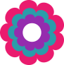 Animated multi color flower