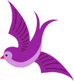 Animated purple bird